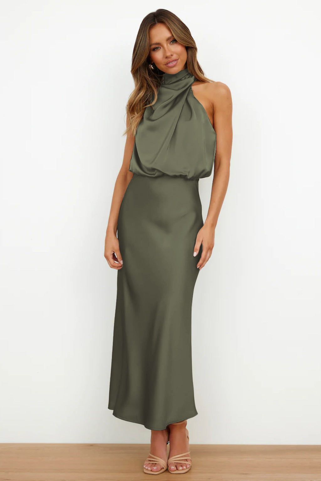 Women's Halter Neck Evening Maxi Dress