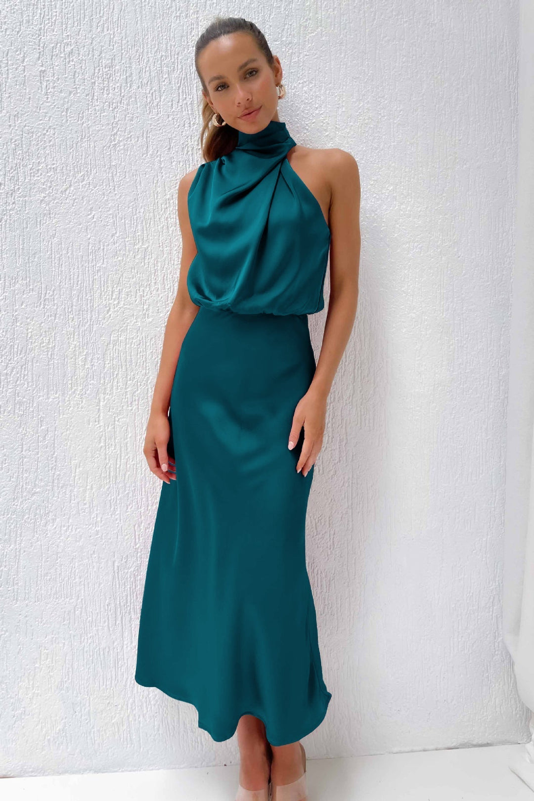 Women's Halter Neck Evening Maxi Dress