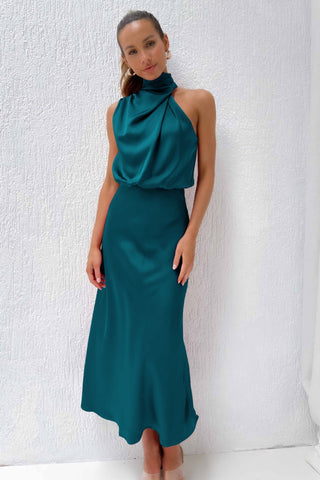Women's Halter Neck Evening Maxi Dress