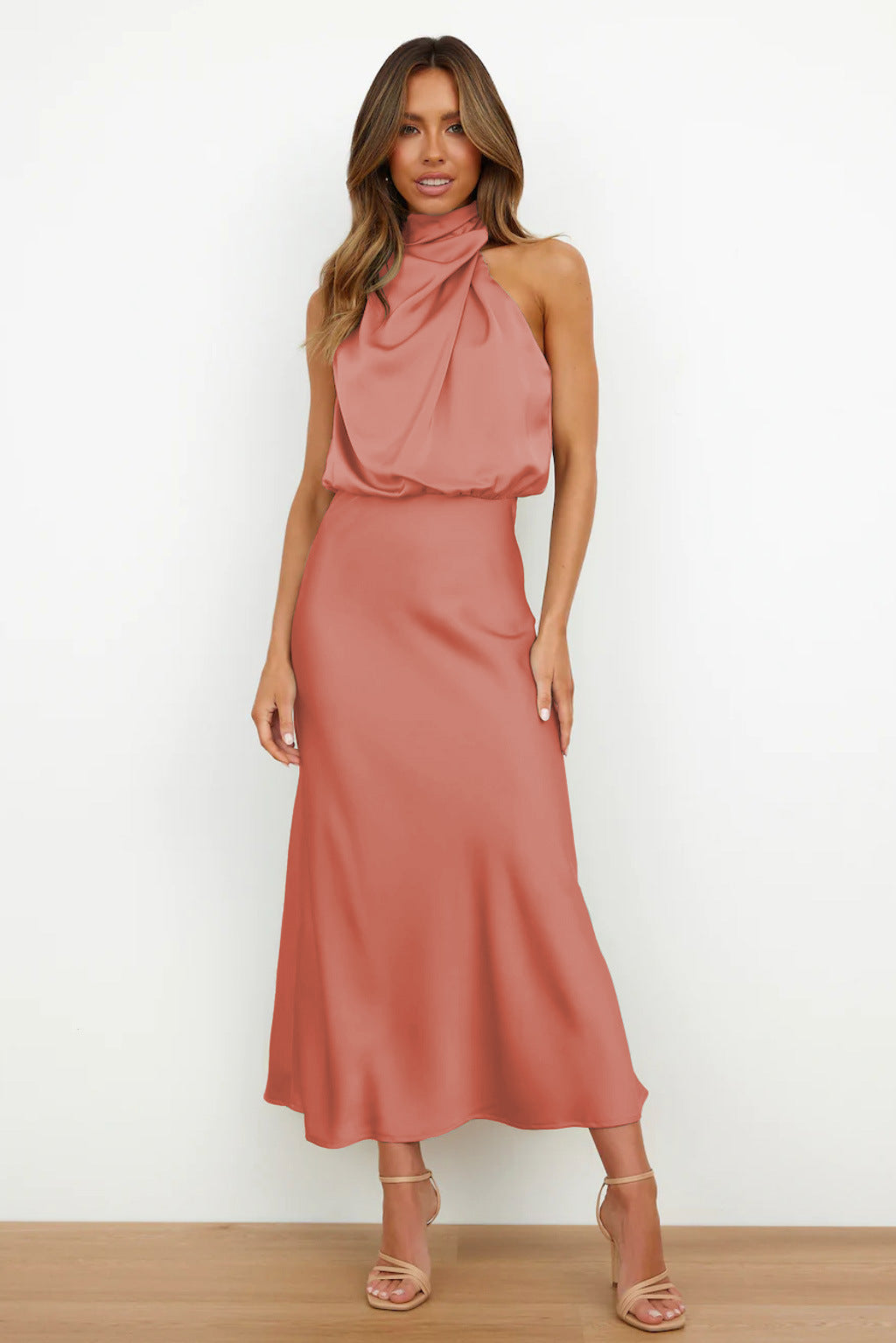 Women's Halter Neck Evening Maxi Dress