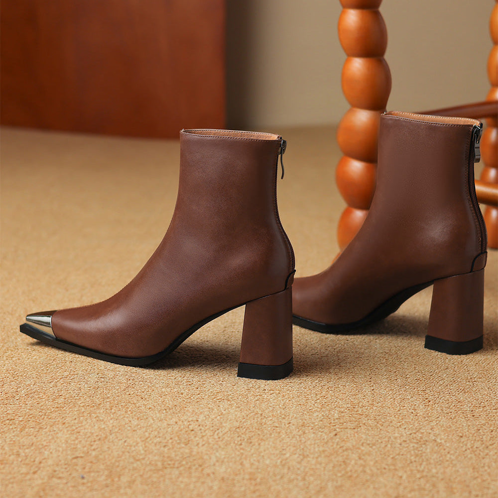 Women's Pointed Toe Heeled Ankle Boots