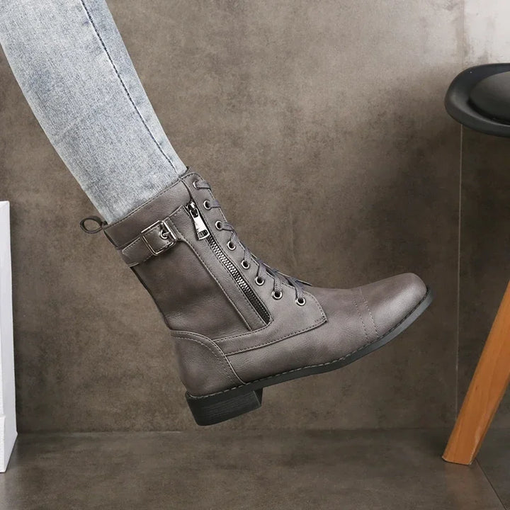 Women's Lace-Up Front Mid-Calf Boots