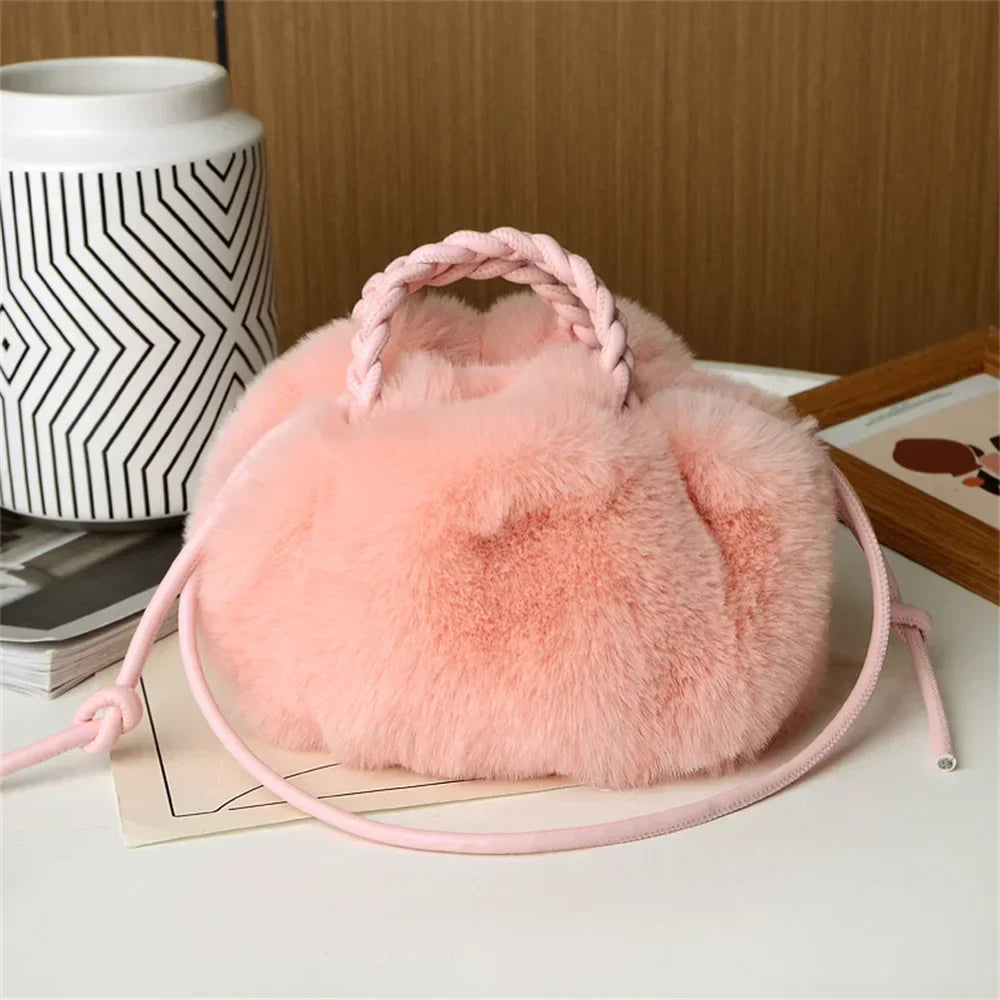 Plush Pumpkin Shoulder Tote