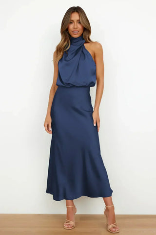 Women's Halter Neck Evening Maxi Dress
