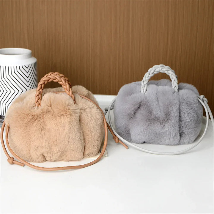 Plush Pumpkin Shoulder Tote