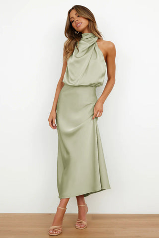 Women's Halter Neck Evening Maxi Dress