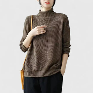 Women's Textured Mock Neck Sweater