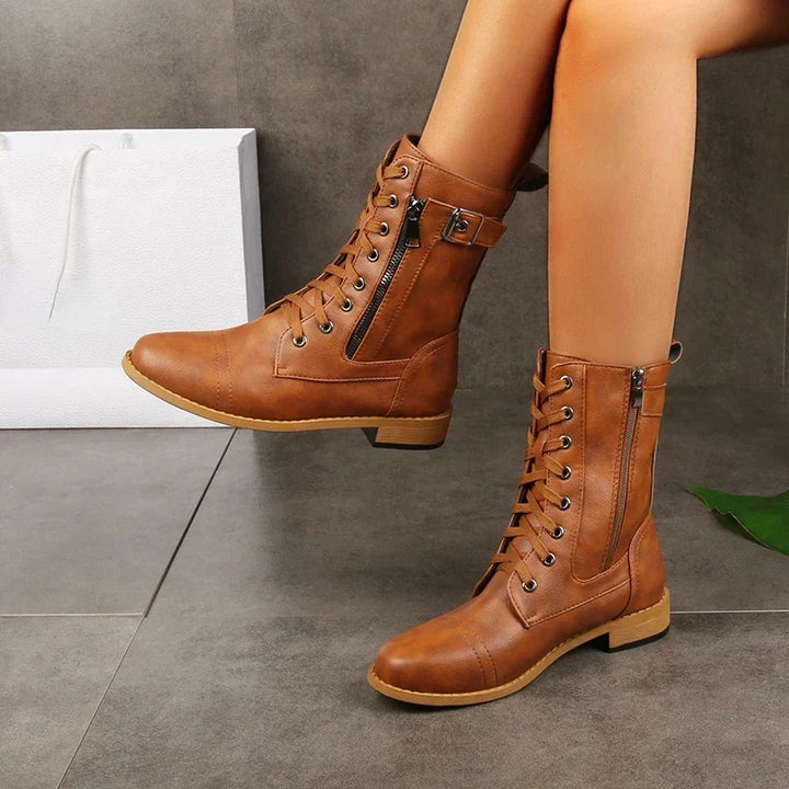 Women's Lace-Up Front Mid-Calf Boots