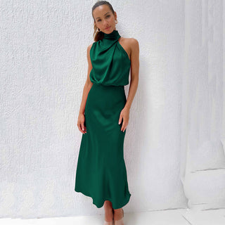 Women's Halter Neck Evening Maxi Dress