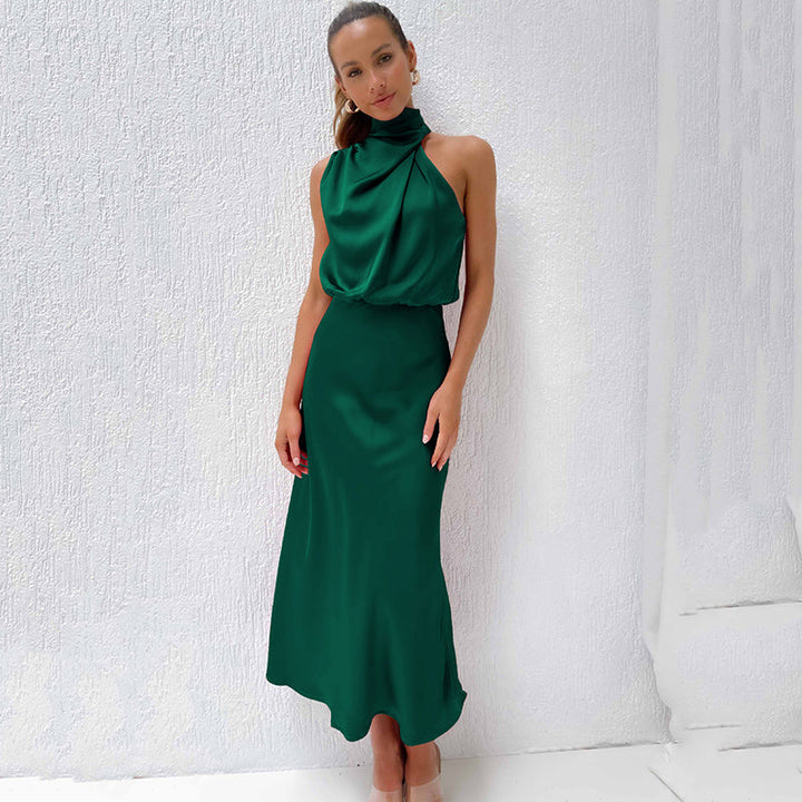Women's Halter Neck Evening Maxi Dress