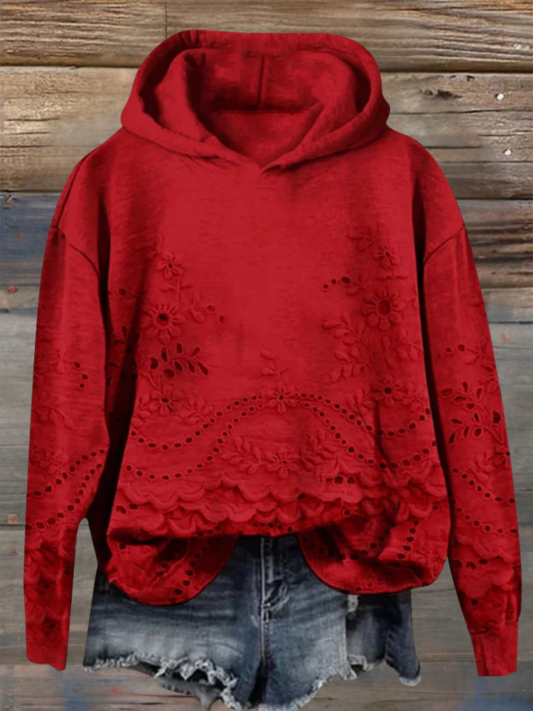 Women's Floral Embroidered Hoodie