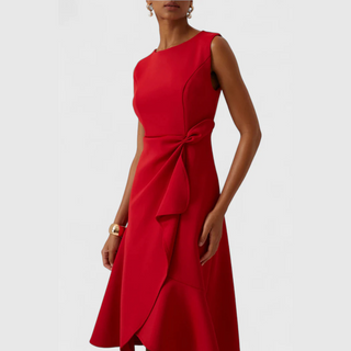 Women's Ruffle Hem Wrap Midi Dress