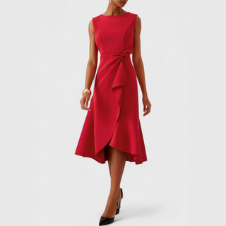 Women's Ruffle Hem Wrap Midi Dress