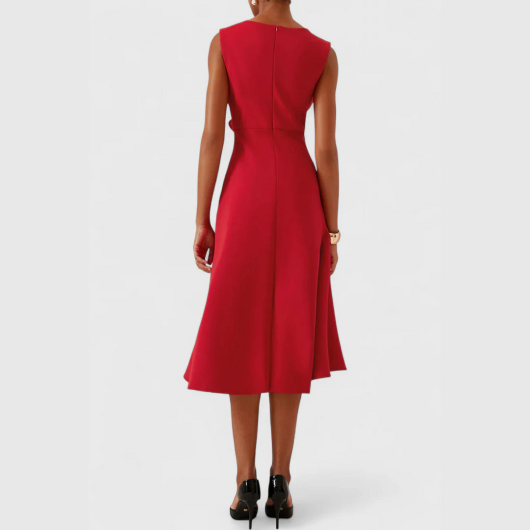 Women's Ruffle Hem Wrap Midi Dress