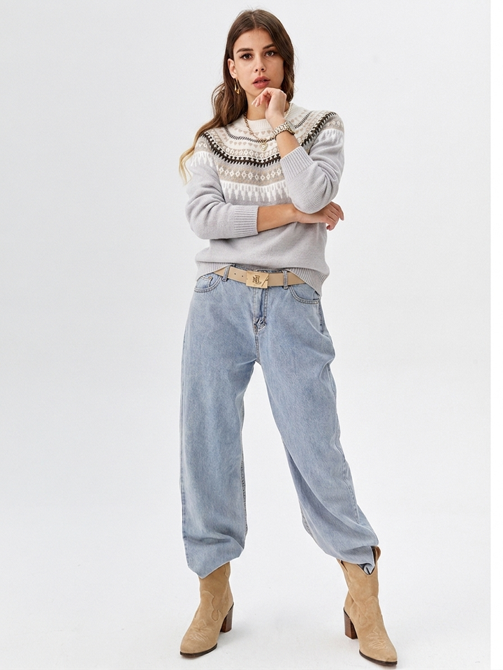 Women's Nordic Yoke Crew-Neck Sweater