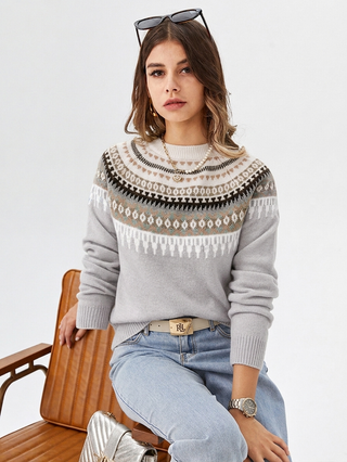 Women's Nordic Yoke Crew-Neck Sweater