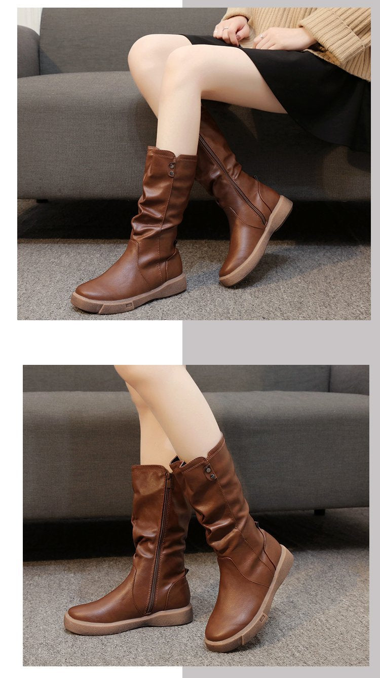 Women's Side-Zip Mid-Calf Boots