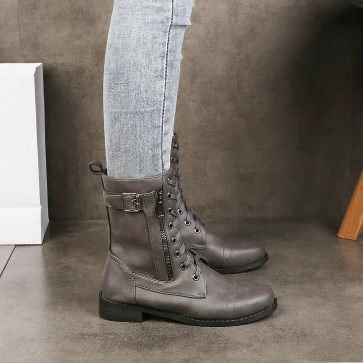 Women's Lace-Up Front Mid-Calf Boots