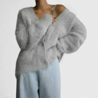 Women's Brushed Soft-Knit V-Neck Cardigan