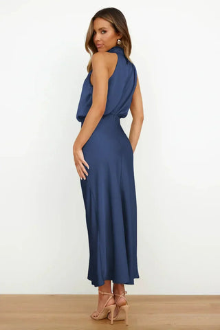 Women's Halter Neck Evening Maxi Dress