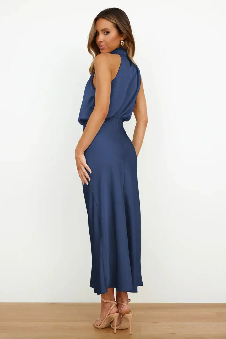 Women's Halter Neck Evening Maxi Dress