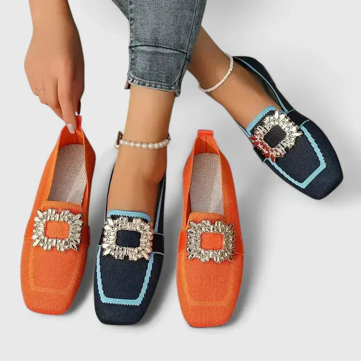 Women's Square Toe Strap Loafers