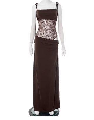Women's Lace Panel Maxi Dress