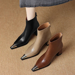 Women's Pointed Toe Heeled Ankle Boots