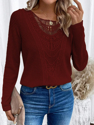 Women's Textured Crochet Sweater