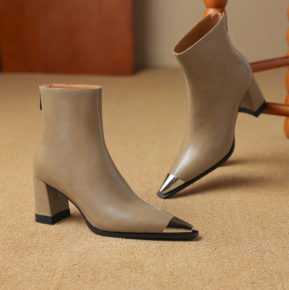 Women's Pointed Toe Heeled Ankle Boots