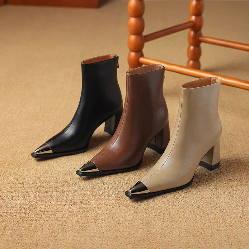 Women's Pointed Toe Heeled Ankle Boots