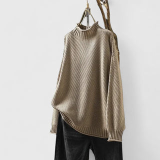 Women's Textured Mock Neck Sweater