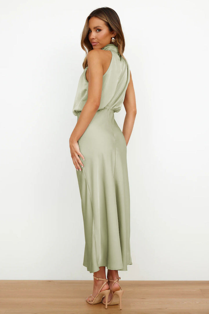 Women's Halter Neck Evening Maxi Dress
