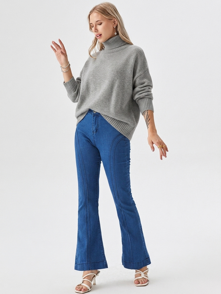 Women's Oversized Turtleneck Pullover Sweater