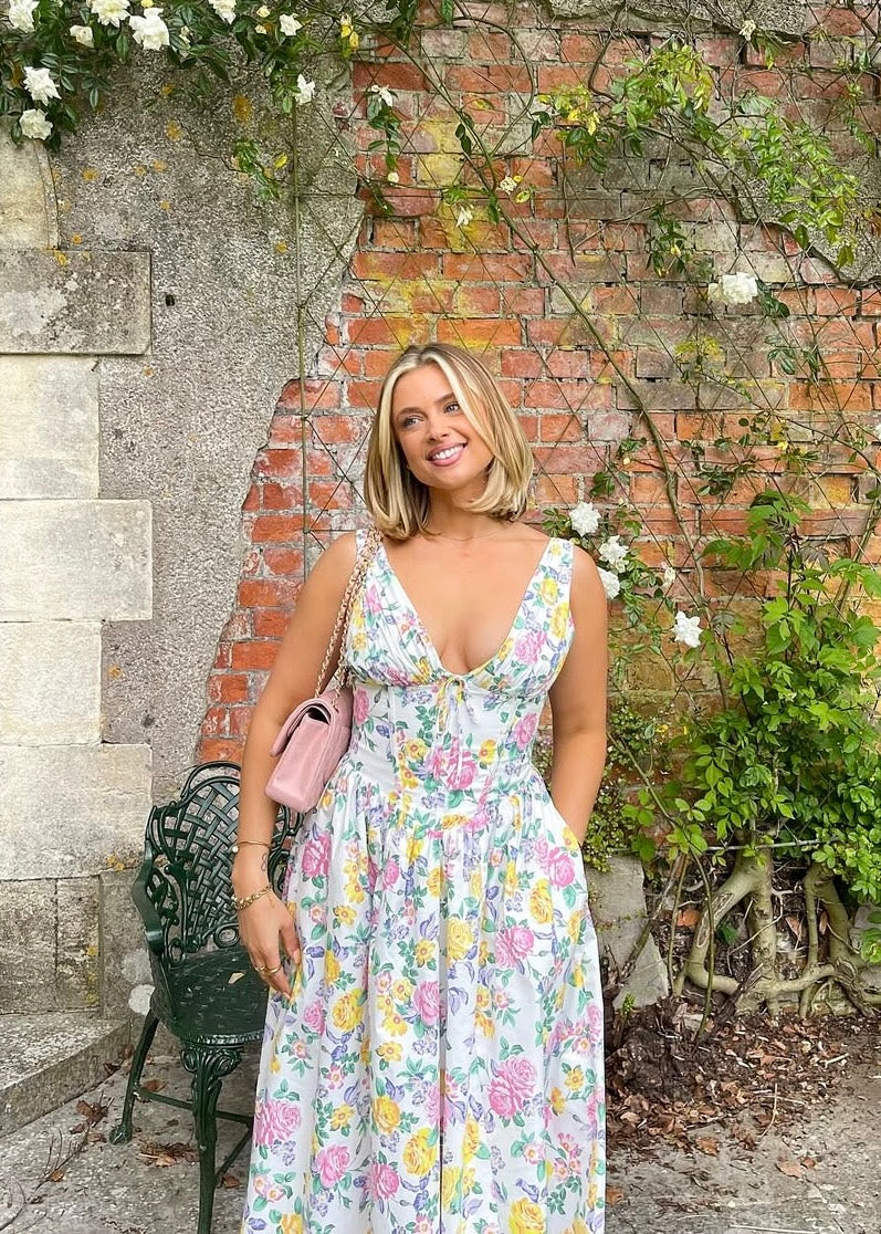 Women's Sleeveless V-Neck Midi Dress