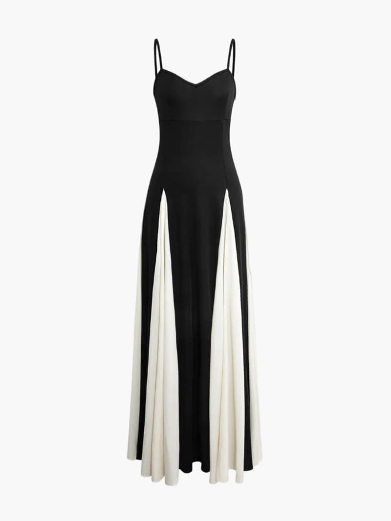 Women's Contrast Panel Maxi Dress
