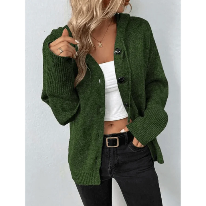 Women's Cozy Hooded Button Cardigan