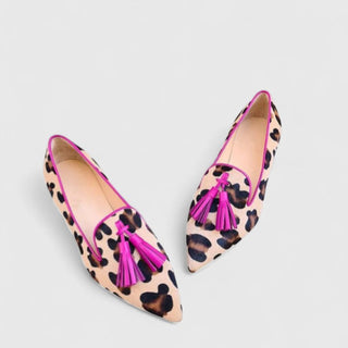 Women's Flat Pointed Print Loafers