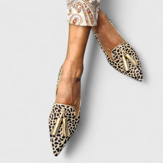 Women's Flat Pointed Print Loafers