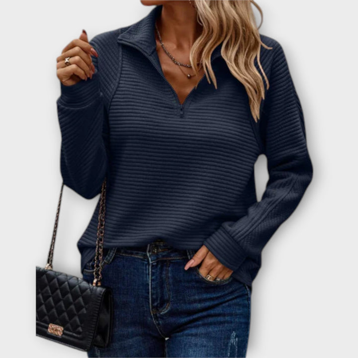 Women's Ribbed Quarter-Zip Sweater