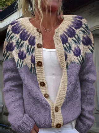 Women's Nordic Fair Isle Knit Cardigan