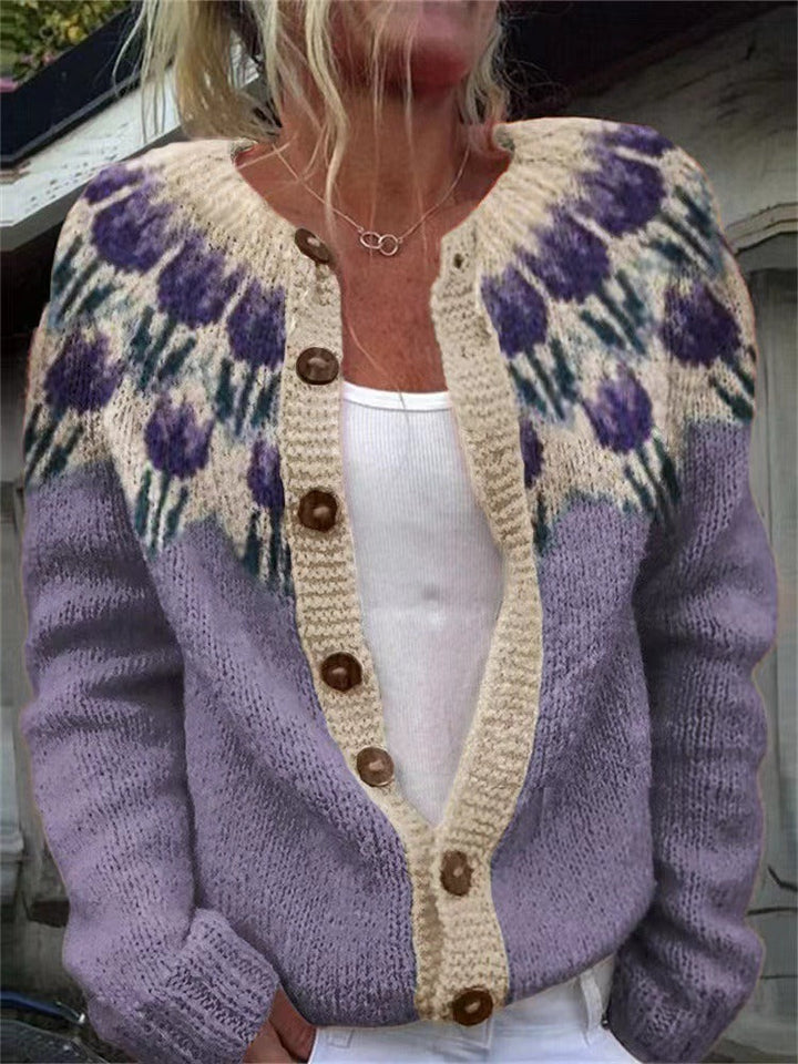 Women's Nordic Fair Isle Knit Cardigan
