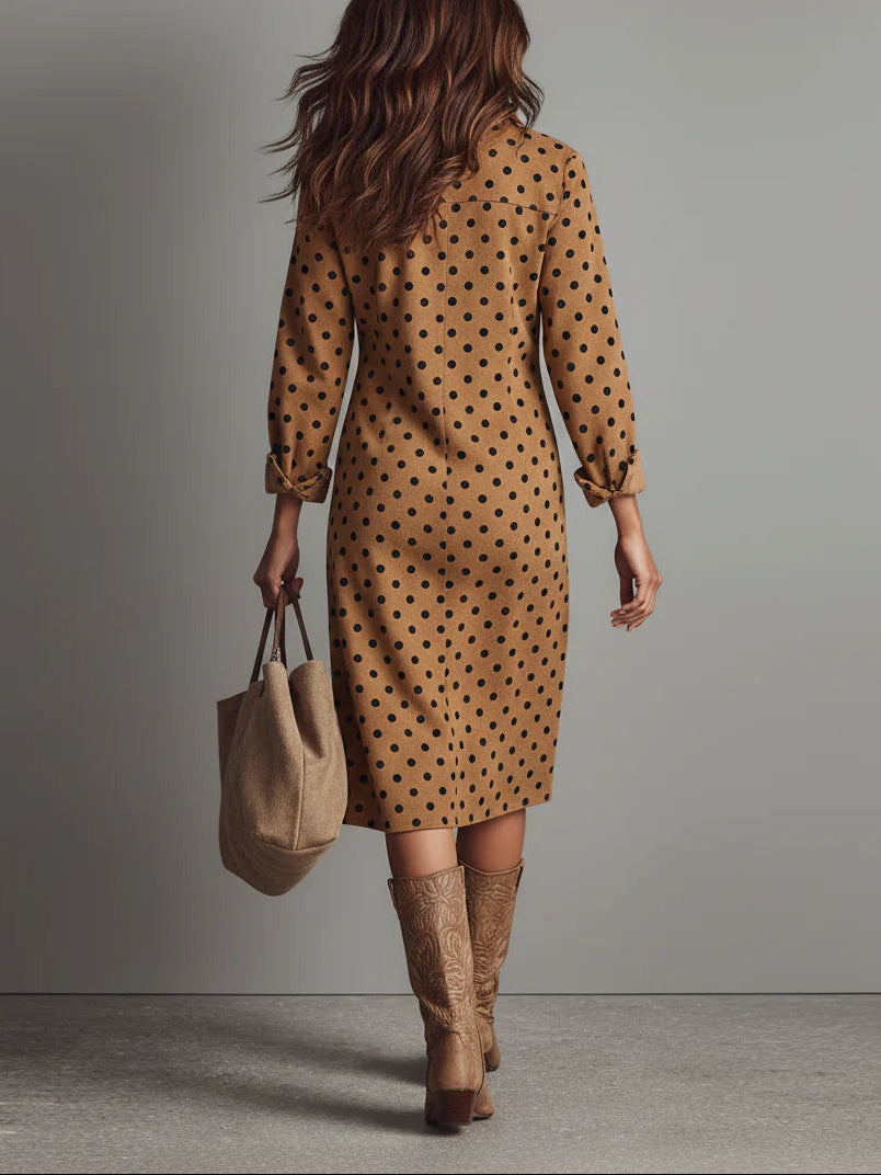 Suede Shirt Midi Dress
