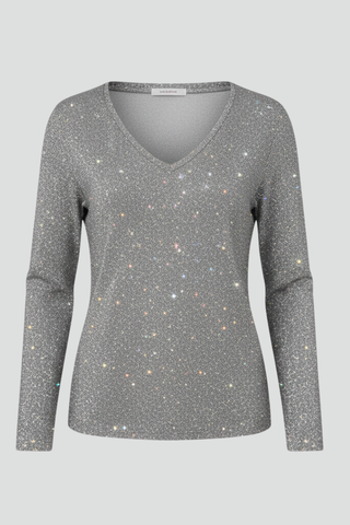 Women's Sequin V-Neck Sweater