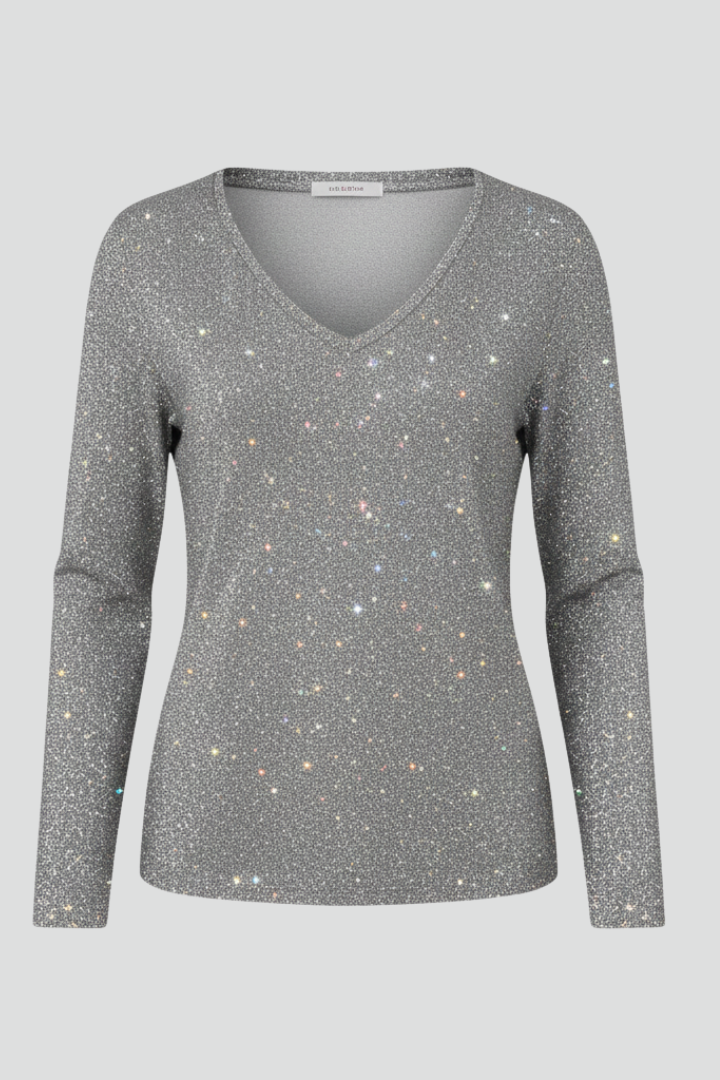 Women's Sequin V-Neck Sweater
