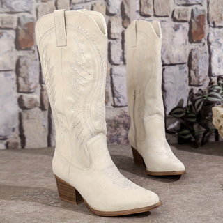 Women's Western Embroidered Knee-High Boots
