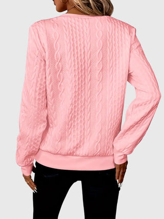 Women's Cable Knit Quarter-Zip Sweater