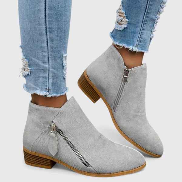 Women's Side-Zip Block Heel Ankle Boots
