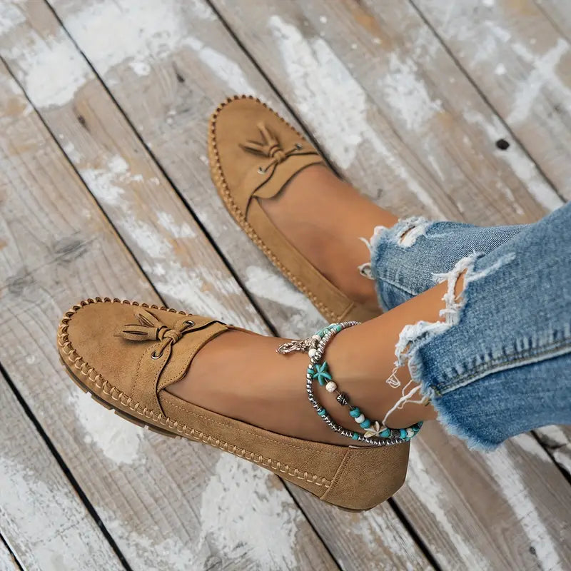 Women's Tassel Closed-Toe Loafers