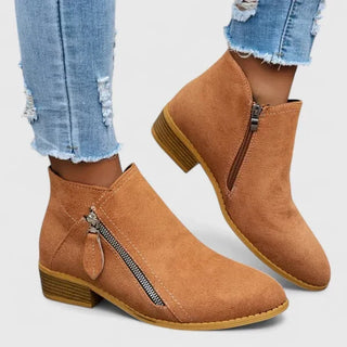 Women's Side-Zip Block Heel Ankle Boots